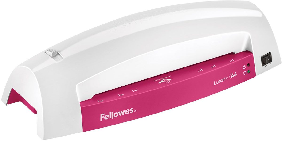 Fellowes Lunar+ A4, Grey Fucsia ламинаторFS-57426 Fellowes Lunar+ A4, Grey Fucsia ламинаторFS-57426Lunar A4+ – ламинатор начального уровня для домашнего офиса и использования время от времени. Ламинатор Lunar A4 предназначен для работы с пленкой 75/80/125 мкм