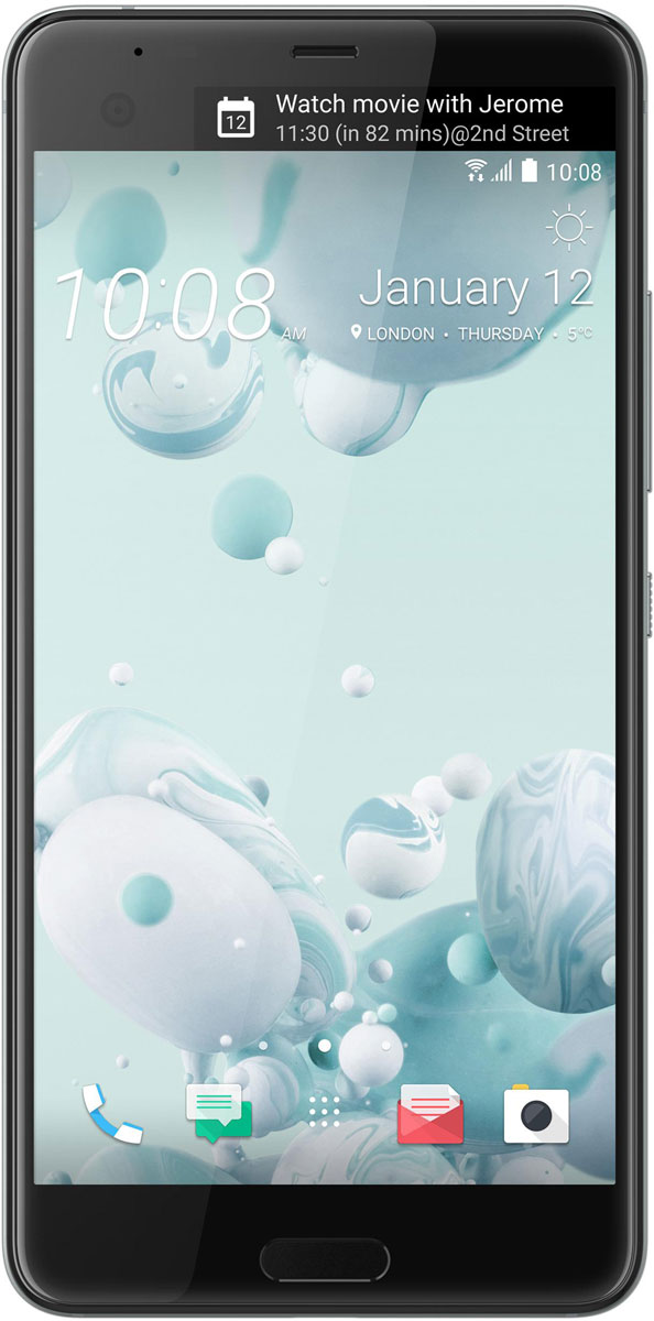 HTC U Ultra, Ice White99HALU071-00 HTC U Ultra, Ice White99HALU071-00HTC U Ultra - смартфон с большим экраном 5,7 станет яркой частью вашей жизни. Его уникальный переливающийся дизайн создан, чтобы дать свободу самовыражения. Его инновационный двойной экран ставит ваши приоритеты и удобство во главу угла. При изготовлении корпуса используется особый процесс формовки стекла по краям устройства с применением экстремального давления и высокой температуры. Это не только создает идеальную гармонию стеклянной и металлической поверхностей, но и имитирует эффект поверхностного натяжения, свойственный жидкости. HTC Sense Companion - верный спутник, который постоянно обучается вашим привычкам и действиям, которые вы совершаете каждый день. Он может посоветовать одеться потеплее и выехать на работу чуть раньше, если прогноз погоды указывает на возможность снегопада; он напомнит взять с собой внешний аккумулятор, если в ваших планах значится длительная поездка; он подскажет отличный ресторан в незнакомом городе и поможет забронировать...