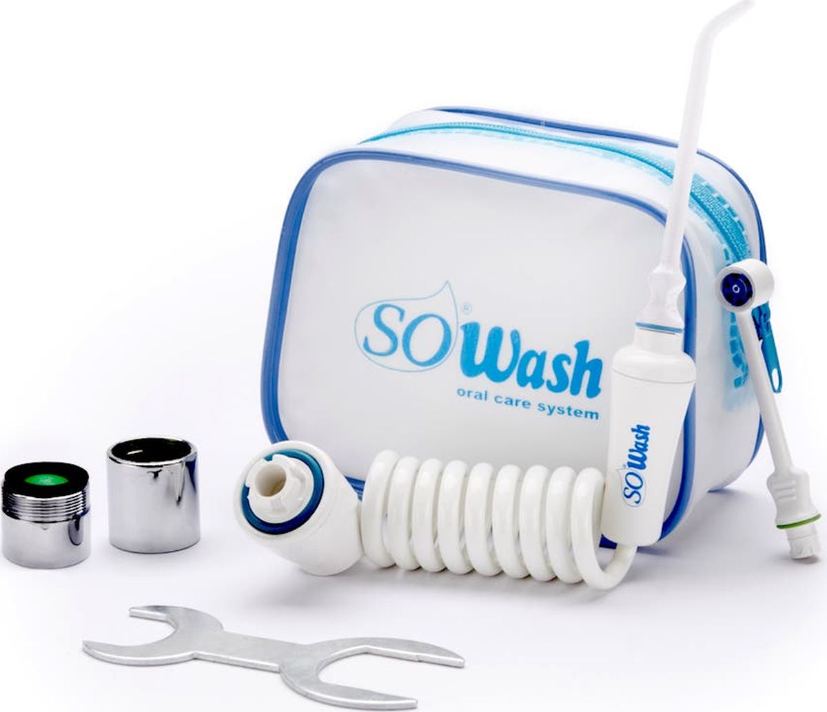 Ирригатор SoWash Стандарт Hydro-Pulser + Hydrojet2 Ирригатор SoWash Стандарт Hydro-Pulser + Hydrojet2Набор SoWash Стандарт Hydro-Pulser + Hydrojet, содержит: - 1 шт. Систему SoWash (сам ирригатор с клапаном безопасности - Итальянский патент от повышенного давления воды); - 1 шт. Насадки Одноструйная (монопоток); - 1 шт. Насадки Трехструйная пародонтологическая (микропузырьковая технология - гидро-пульсатор); - 1 шт. SoWash аэрационный фильтр; - 1 шт. Металлический фильтр с внешней резьбой; - 1 шт. Металлический фильтр с внутренней резьбой; - 1 шт. Ключ для установки переходника с фильтром; - 1 шт. Сумка для транспортировки ирригатора; - 1 шт. Инструкция на разных языках (русский, английский, итальянский, немецкий, французский, испанский, португальский).