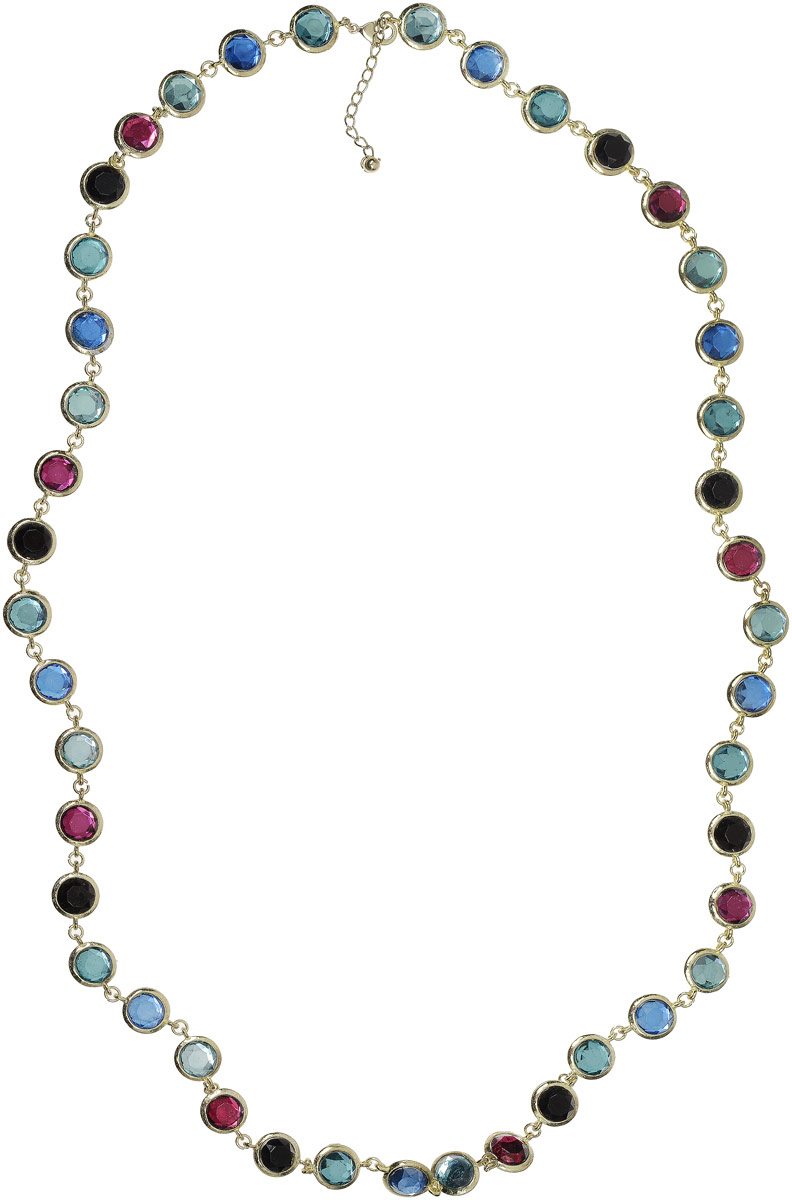 Ожерелье Art-Silver, цвет: золотой. 27158-55427158-554 Ожерелье Art-Silver, цвет: золотой. 27158-55427158-554Колье Art-Silver выполнено из бижутерного сплава с позолотой и дополнено вставками с кристаллами. Модель застегивается на карабин и регулируется по длине.