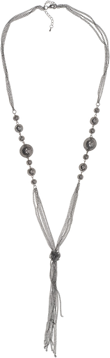 Колье Art-Silver, цвет: темно-серый. 35967-43435967-434 Колье Art-Silver, цвет: темно-серый. 35967-43435967-434Колье Art-Silver выполнено из бижутерного сплава, оформлено крупными бусинами и цепочками с мелким плетением, завязанными в узел. Модель застегивается на карабин и регулируется по длине.
