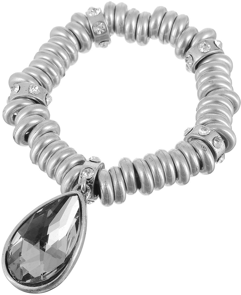 Браслет женский Art-Silver, цвет: серебряный. 17550-65017550-650 Браслет женский Art-Silver, цвет: серебряный. 17550-65017550-650Браслет Art-Silver выполнен из бижутерного сплава в виде мелких колец. Модель на эластичной резинке, оформлена вставкой из циркона и кристалла.