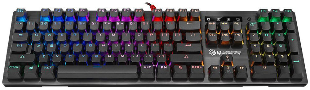A4Tech Bloody B820R, Black игровая клавиатура4711421926997 A4Tech Bloody B820R, Black игровая клавиатура4711421926997Клавиатура A4Tech Bloody B820R обладает уникальным дизайном и высоким качеством производства. Тщательный контроль исполнения деталей, удобство и эргономичность по праву поднимают клавиатуру на топовые позиции среди аналогичных устройств. Клавиатура A4Tech Bloody B820R предназначена для полного погружения в игровой процесс. Инновационная технология Light Strike использует оптические переключатели, обеспечивающие непревзойденное время отклика 0.2 мс! Оптический переключатель обладает высокой долговечностью, ультрапрочностью и износостойкостью, что делает его привлекательным для геймеров. Ход срабатывания - с расстояния 3 мм, что на 25% быстрее, чем у металлических переключателей (у обычных металлических переключателей ход срабатывания начинается с расстояния 4 мм). Реагирует на световых скоростях без задержек. Технология Long-lasting создает звук при печати, который не исчезнет через несколько месяцев активного использования. ...