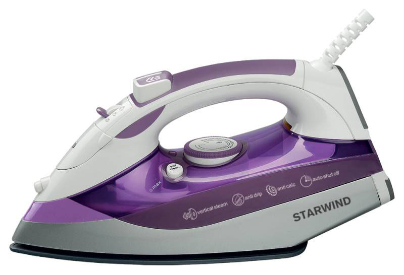 Starwind SIR8917, Purple утюгSIR8917 Starwind SIR8917, Purple утюгSIR8917Современный утюг Starwind SIR8917 мощностью 2500 Вт облегчит уход за одеждой и безусловно порадует вас своими поистине безграничными возможностями. Подошва утюга с керамическим покрытием обеспечивает идеальное скольжение и избавит ваши вещи даже от самых сложных складок. Прибор обладает всеми необходимыми характеристиками для отличного результата: сухое глажение, функция разбрызгивания, возможность вертикального отпаривания. Модель оснащена функцией самоочистки и противокапельной системой. Мерный стакан в комплекте