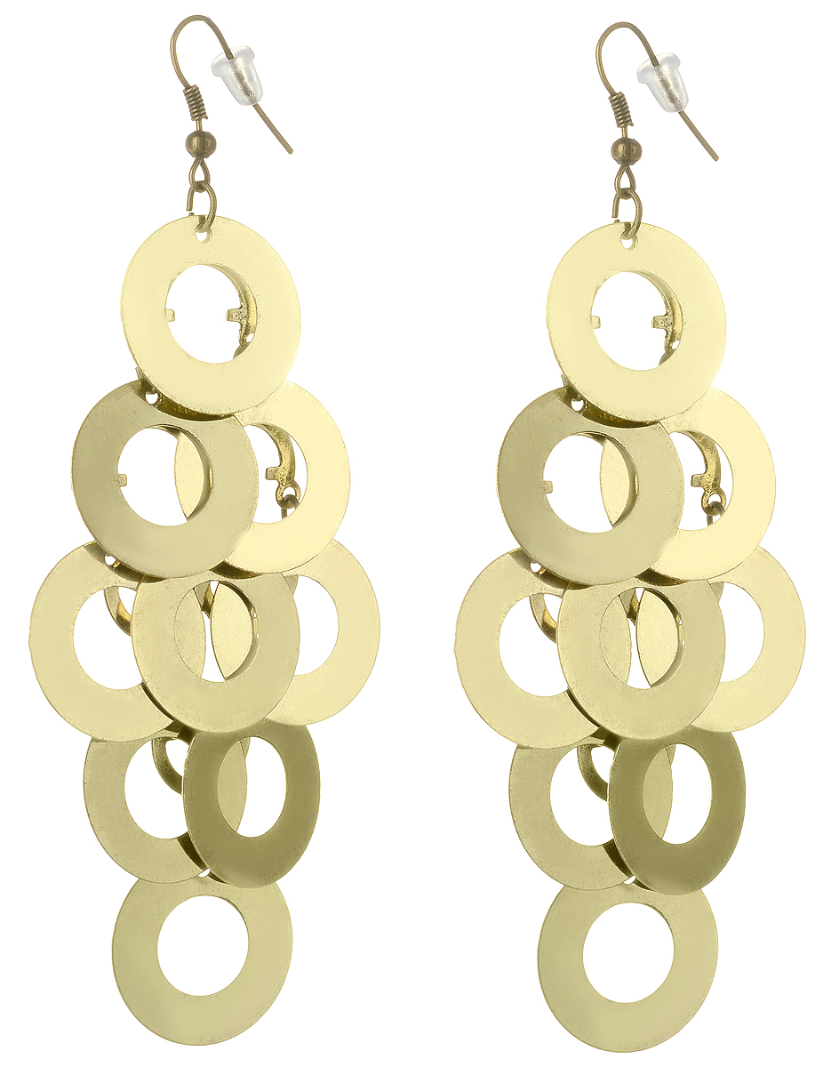 Серьги Art-Silver, цвет: золотой. 03801106-24403801106-244 Серьги Art-Silver, цвет: золотой. 03801106-24403801106-244Серьги Art-Silver выполнены из бижутерного сплава с позолотой. Декоративный элемент выполнен множества колец. Изделие застегивается с помощью замка-петли.