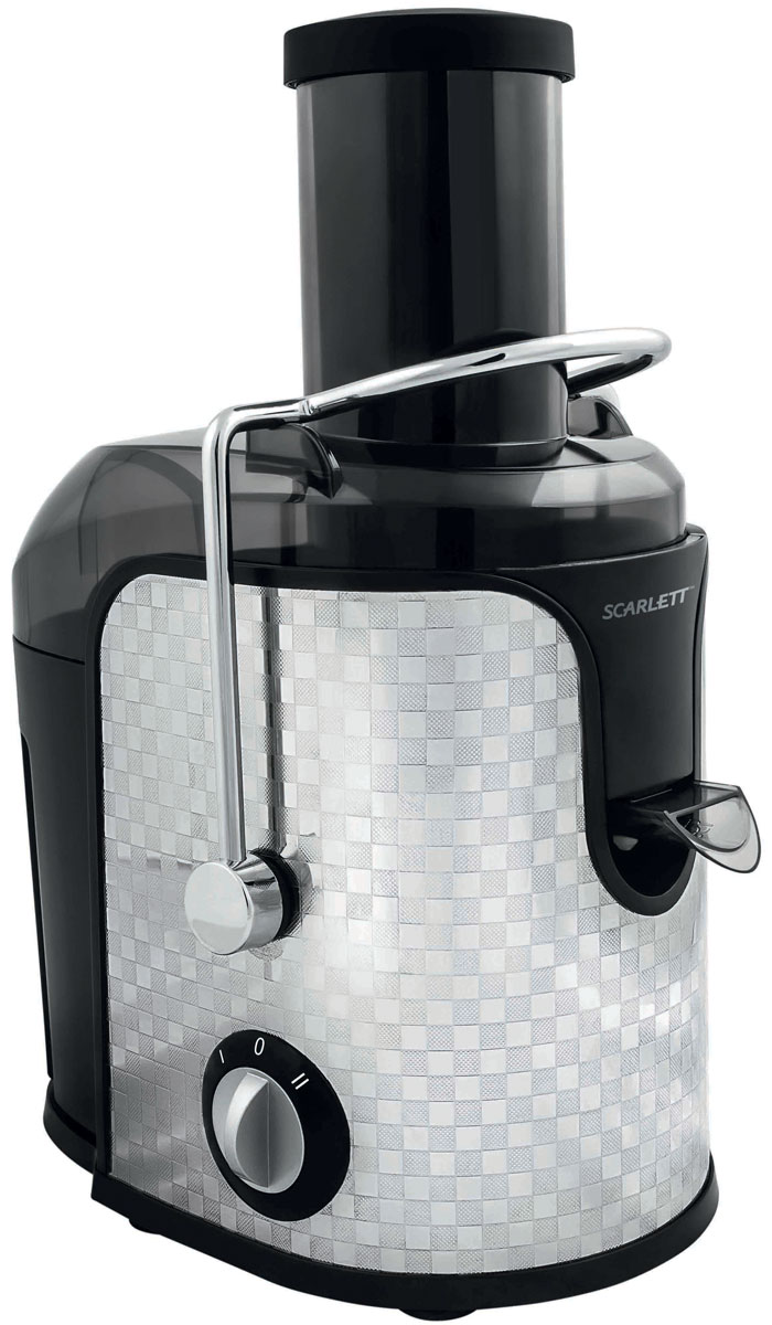 Scarlett SC-JE50S11 Checkers соковыжималкаSC-JE50S11_C Scarlett SC-JE50S11 Checkers соковыжималкаSC-JE50S11_CСоковыжималка Scarlett SC-JE50S11 - это отличный вариант для приготовления свежевыжатого сока каждый день. Она предназначена для отжима сока из любых овощей и фруктов. Модель оснащена удобным загрузочным лотком диаметром 75 мм с возможностью отжимать сок из целых плодов, не очищая и не разрезая их на части. Две скорости работы предназначены для мягких и более твердых плодов. Титановое покрытие Durable Titanium сетчатого фильтра для сока гарантирует длительный срок службы прибора, а также способствует сохранению витаминов и ферментов в соке благодаря химической нейтральности к натуральным кислотам. Сливной носик с блокировкой подачи сока Автоматическая блокировка Отделка корпуса из нержавеющей стали