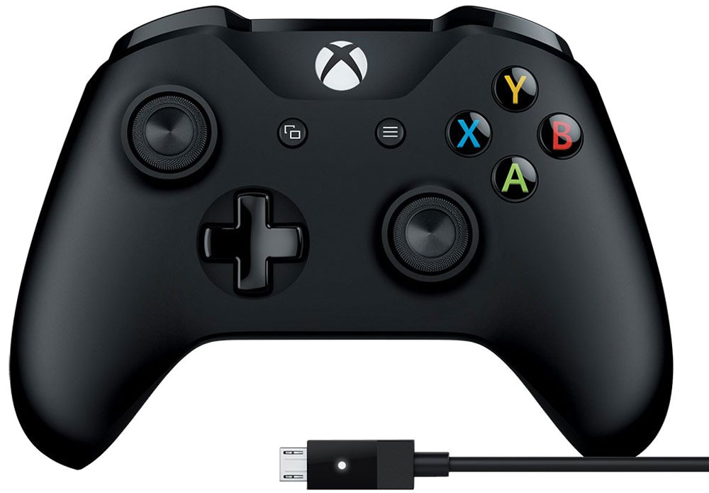 Microsoft Xbox Controller, Black геймпад + кабель для Windows4N6-00002 Microsoft Xbox Controller, Black геймпад + кабель для Windows4N6-00002Элегантный, упрощенный дизайн и текстурированные рукоятки предоставляют повышенный комфорт и улучшенную управляемость нового геймпада Xbox. Прямое USB-подключение обеспечивает надежность подключения геймпада к компьютеру и позволяет свободно насладиться игрой. Вставьте любую совместимую гарнитуру в стандартное гнездо стереовыхода 3,5 мм. Благодаря технологии Bluetooth вы можете играть в любимые игры на мобильных устройствах, не используя кабель. Подходит для работы со всеми игровыми платформами Microsoft. Обеспечивает проводное подключение к ПК. Позволяет играть на консоли Xbox, подключенной проводным или беспроводным способом, увеличивая гибкость игрового процесса. Проводной геймпад обеспечит мощное и надежное подключение. Не нужно менять аккумуляторы Чувствительные мини-джойстики и усовершенствованная крестовина обеспечат лучшую точность Измененные вставки и контуры удобно ложатся в ладони