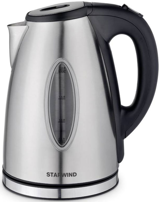 Starwind SKS4440, Silver чайник электрическийSKS4440 Starwind SKS4440, Silver чайник электрическийSKS4440Электрический чайник Starwind SKS4440 прост в управлении и долговечен в использовании. При его производстве используются высококачественные материалы. Прозрачное окошко позволяет определить уровень воды. Мощность 2200 Вт быстро вскипятит 2 литра воды. Для обеспечения безопасности при повседневном использовании предусмотрены функция автовыключения, а также защита от включения при отсутствии воды. Контроллер FADA