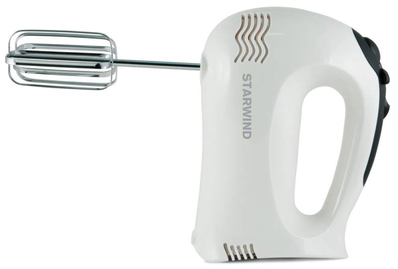 Starwind SHM6251, White миксерSHM6251 Starwind SHM6251, White миксерSHM6251Ручной миксер Starwind SHM6251 с мощностью 250 Вт, режимом Турбо и 5 скоростями вращения. Имеет две пары практичных насадок для тщательного взбивания и для замешивания теста, которые гарантируют идеальный результат работы. Для большего удобства данная модель снабжена кнопкой легкого отсоединения насадок. Миксер удобен в использовании как правой, так и левой рукой.