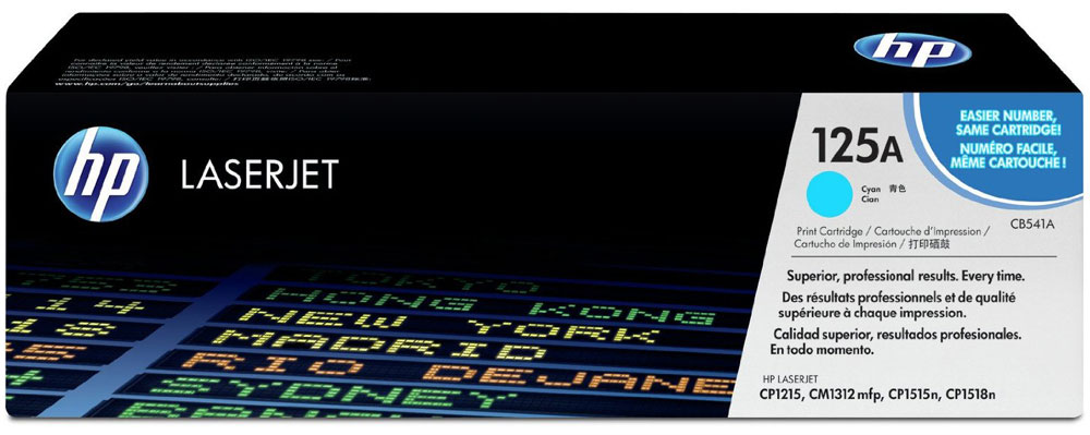 HP CB541A, Cyan тонер-картридж для Color LaserJet CP1215/1515/1518/CM1312CB541A HP CB541A, Cyan тонер-картридж для Color LaserJet CP1215/1515/1518/CM1312CB541AИспользование расходных материалов HP 125 LaserJet повысит привлекательность вашего бизнеса. Тонер HP ColorSphere обеспечивает профессиональное качество печати — насыщенные цвета, четкость текста и реалистичность фотографий. Поддерживайте высокую производительность с неизменно качественными, надежными оригинальными расходными материалами HP. Оцените насыщенные цвета и четкость графических изображений. Не ограничивайтесь текстом — создавайте фотореалистичные изображения. Разборчивый текст и четкость деталей станут лучшей рекламой. Тонер нового поколения HP ColorSphere позволяет печатать рекламные материалы высокого разрешения для вашей компании. Интеллектуальные технологии в оригинальных лазерных картриджах HP позволяют оптимизировать качество печати и надежность. Равномерная цветопередача обеспечивается настройкой системы в соответствии с уникальными характеристиками тонера HP ColorSphere.