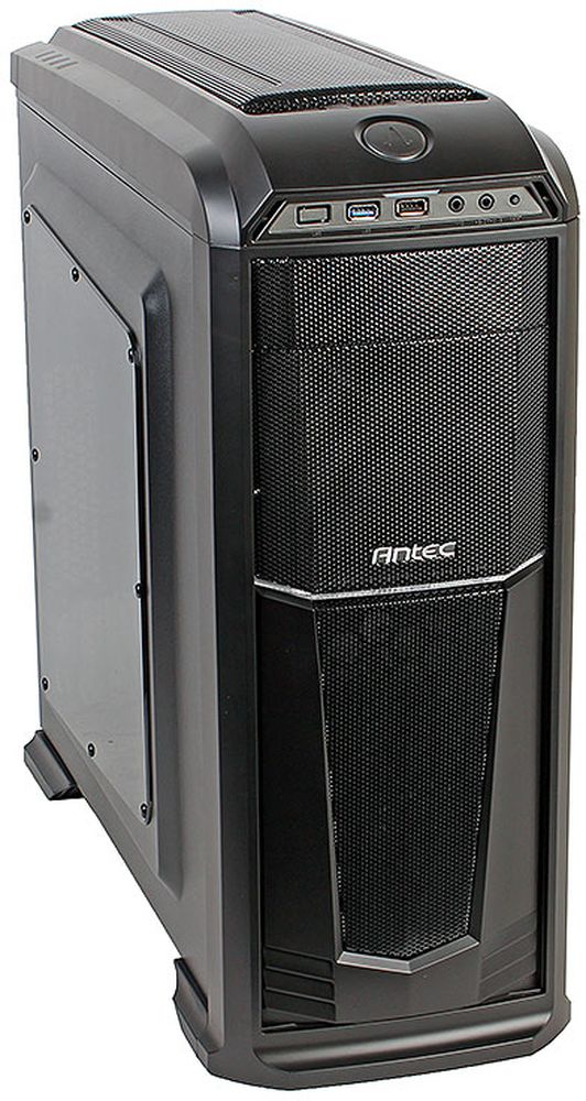 Antec GX330 Window Back High компьютерный корпус0-761345-01140-2 Antec GX330 Window Back High компьютерный корпус0-761345-01140-2Antec GX330 Window - стильный компьютерный корпус для сборки производительных игровых систем. Корпус способен вместить материнские платы до типоразмера ATX, производительные видеокарты длиной до 400 мм, и процессорные системы охлаждения высотой до 158 мм. В данной модели имеются крепления для двух 3.5-дюймовых и четырёх 2.5-дюймовых накопителей. Число слотов расширения равно семи. Корпус располагает местами для установки семи вентиляторов (в комплекте два вентилятора с подсветкой). Поддерживается и установка систем жидкостного охлаждения типоразмера 360 мм на передней панели. Данный корпус оснащен двумя портами USB на передней панели, а выше расположен контроллер скорости вращения вентиляторов.