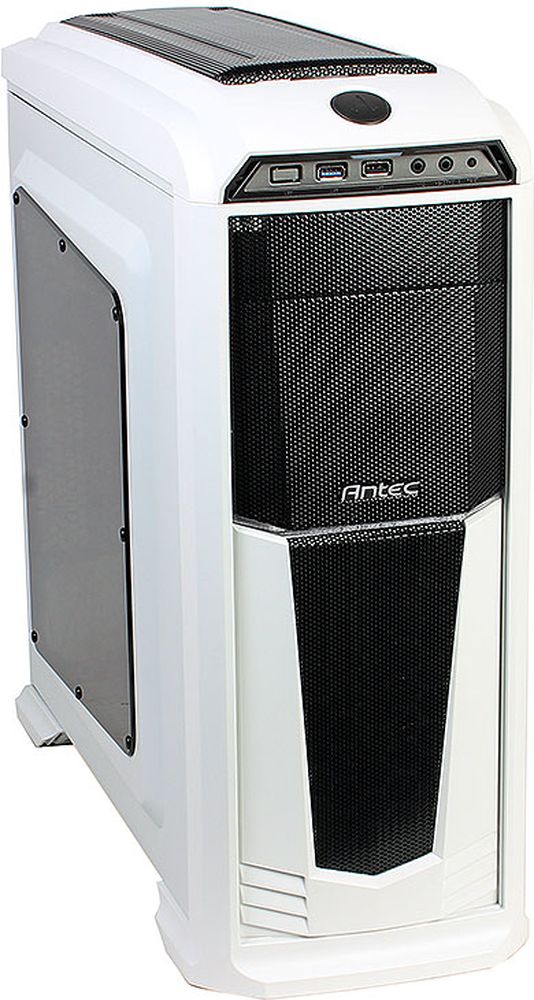Antec GX330 Window White High компьютерный корпус0-761345-10011-3 Antec GX330 Window White High компьютерный корпус0-761345-10011-3Antec GX330 Window - стильный компьютерный корпус для сборки производительных игровых систем. Корпус способен вместить материнские платы до типоразмера ATX, производительные видеокарты длиной до 400 мм, и процессорные системы охлаждения высотой до 158 мм. В данной модели имеются крепления для двух 3.5-дюймовых и четырёх 2.5-дюймовых накопителей. Число слотов расширения равно семи. Корпус располагает местами для установки семи вентиляторов (в комплекте два вентилятора с подсветкой). Поддерживается и установка систем жидкостного охлаждения типоразмера 360 мм на передней панели. Данный корпус оснащен двумя портами USB на передней панели, а выше расположен контроллер скорости вращения вентиляторов.