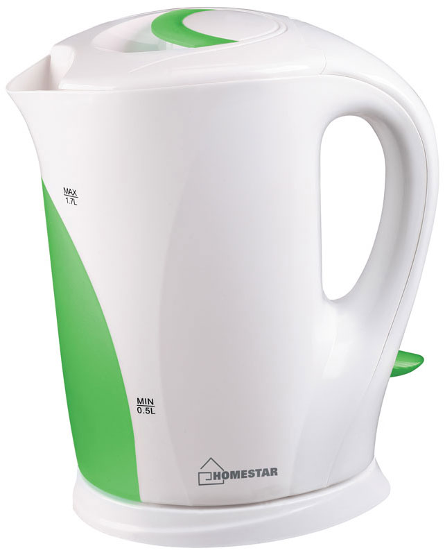 HomeStar HS-1004, White Green электрический чайник54 002681 HomeStar HS-1004, White Green электрический чайник54 002681Электрический чайник HomeStar HS-1004 прост в управлении и долговечен в использовании. Изготовлен из высококачественных материалов. Прозрачное окошко позволяет определить уровень воды. Мощность 2200 Вт вскипятит 1,7 литра воды в считанные минуты. Для обеспечения безопасности при повседневном использовании предусмотрены функция автовыключения, а также защита от включения при отсутствии воды.