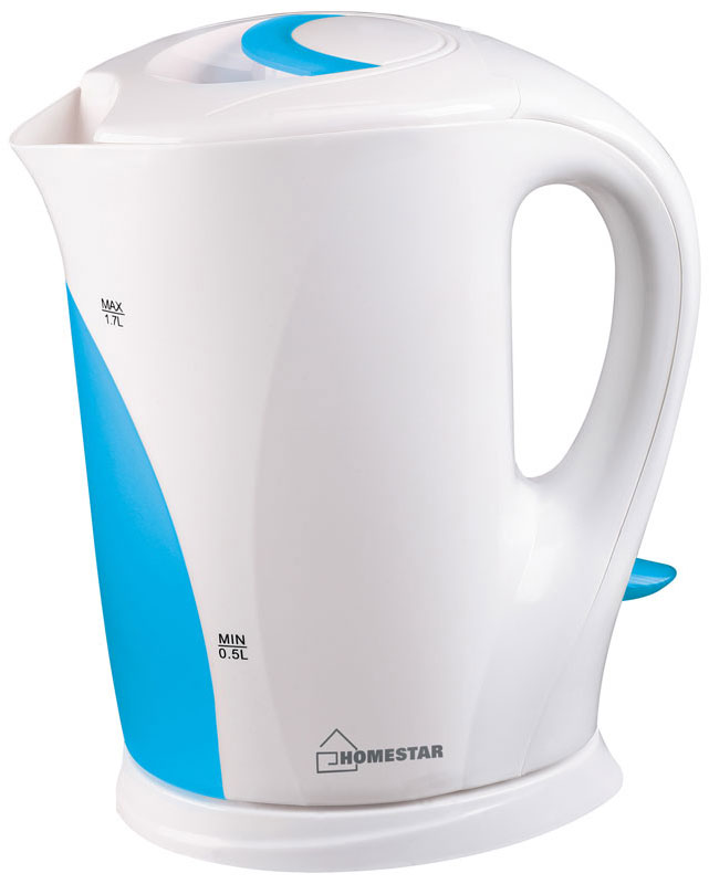 HomeStar HS-1004, White Light Blue электрический чайник54 002680 HomeStar HS-1004, White Light Blue электрический чайник54 002680Электрический чайник HomeStar HS-1004 прост в управлении и долговечен в использовании. Изготовлен из высококачественных материалов. Прозрачное окошко позволяет определить уровень воды. Мощность 2200 Вт вскипятит 1,7 литра воды в считанные минуты. Для обеспечения безопасности при повседневном использовании предусмотрены функция автовыключения, а также защита от включения при отсутствии воды.