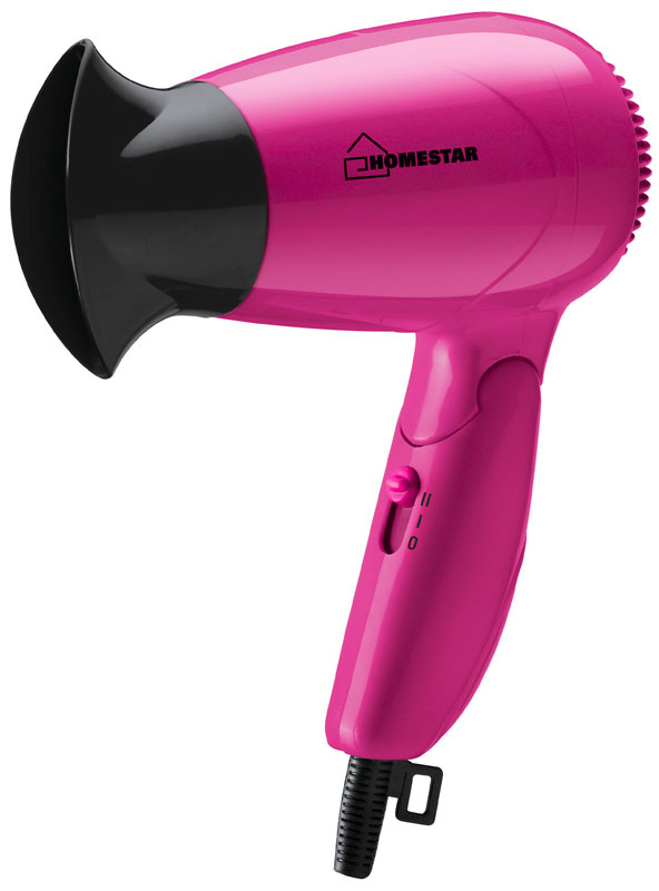 HomeStar HS-8003 фен54 002807 HomeStar HS-8003 фен54 002807Фен HomeStar HS-8003 поможет быстро высушить и красиво уложить волосы любой длины. Данная модель практична и удобна в использовании, оснащена складной ручкой для удобного хранения и петлей для подвешивания. Фен работает в двух режимах интенсивности подачи воздуха.