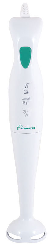 HomeStar HS-2012 блендер54 002910 HomeStar HS-2012 блендер54 002910Удобный погружной блендер HomeStar HS-2012 несомненно станет незаменимым помощником для любой хозяйки. С помощью него вы сможете измельчить или перемешать различные ингредиенты при приготовлении молочных или фруктовых коктейлей, овощных пюре и других блюд. Корпус прибора выполнен из прочного пластика, а лезвие измельчителя изготовлено из качественного металла.