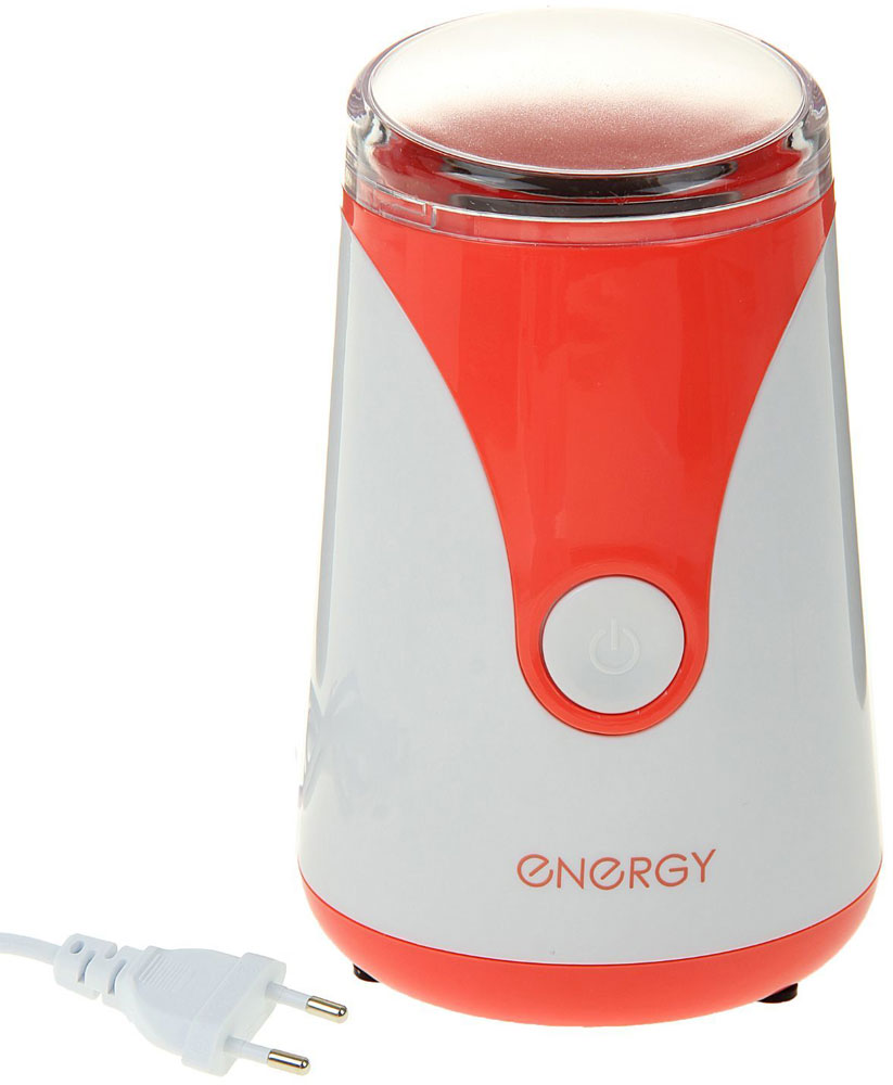 Energy EN-106, White Red кофемолка54 152467 Energy EN-106, White Red кофемолка54 152467Стильная электрическая кофемолка Energy EN-106 обладает приятным, современным дизайном и небольшими размерами, благодаря чему станет настоящим украшением вашей кухни. Прибор оборудован надежным мотором мощностью 150 Вт и оснащен ножом с острыми лезвиями из высококачественной нержавеющей стали, что позволяет сделать процесс помола кофейных зерен быстрым и легким. Прозрачная крышка позволит наблюдать за процессом, контролируя степень помола. Удобная система включения/выключения при нажатии на кнопку обеспечивает максимально комфортное использование кофемолки. Защита от непроизвольного включения гарантирует высокую степень безопасности.