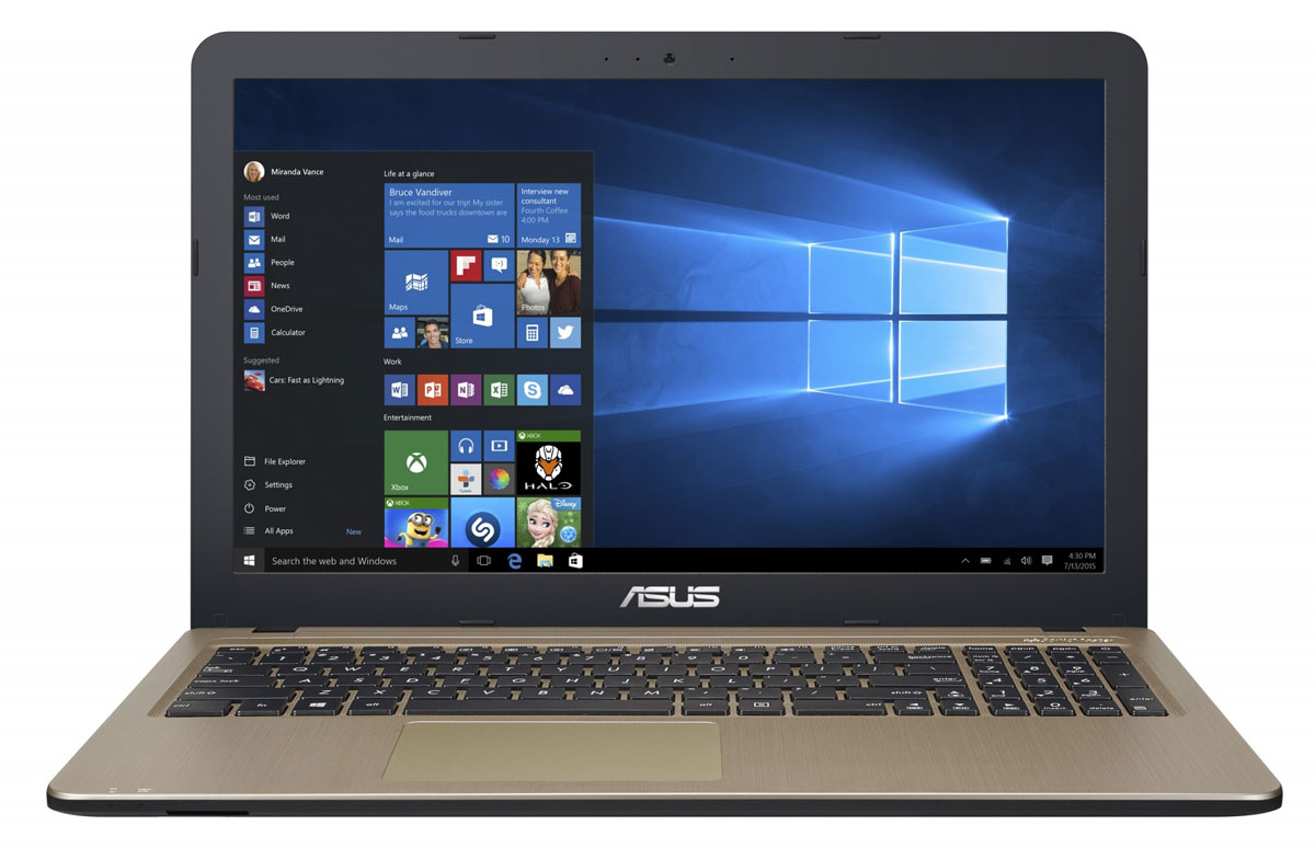 ASUS R540SA (R540SA-XX052T)R540SA-XX052T ASUS R540SA (R540SA-XX052T)R540SA-XX052TAsus R540SA - это современный ноутбук для ежедневного использования как дома, так и в офисе. Для быстрого обмена данными с периферийными устройствами Asus R540SA предлагает высокоскоростной порт USB 3.1 (5 Гбит/с), выполненный в виде обратимого разъема Type-C. Его дополняют традиционные разъемы USB 2.0 и USB 3.0. В число доступных интерфейсов также входят HDMI и VGA, которые служат для подключения внешних мониторов или телевизоров, и разъем проводной сети RJ-45. Кроме того, у данной модели имеются оптический привод и кардридер формата SD/SDHC/SDXC. Благодаря эксклюзивной аудиотехнологии SonicMaster встроенная аудиосистема ноутбука Asus R540SA может похвастать мощным басом, широким динамическим диапазоном и точным позиционированием звуков в пространстве. Кроме того, ее звучание можно гибко настроить в зависимости от предпочтений пользователя и окружающей обстановки. Ноутбук R540SA выполнен в прочном, но легком корпусе весом всего 1,72 кг,...