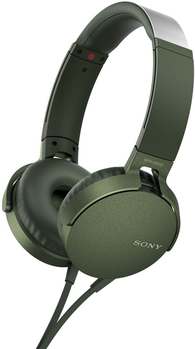Sony XB550AP Extra Bass, Green наушники92477113 Sony XB550AP Extra Bass, Green наушники92477113Sony XB550AP Extra Bass - наушники для тех, кто любит мощные басы. Прочувствуйте мощь басов в любимых композициях с технологией EXTRA BASS, а яркие цвета наушников наполнят вас энергией и подчеркнут ваш стиль. Переключайтесь с музыки на вызов одним нажатием кнопки на встроенном пульте с микрофоном. Слушайте любимую музыку часами: благодаря мягким ушным накладкам и регулируемому металлическому ободу ваши уши не устанут. Смелый, стильный дизайн этих наушников создан для неординарных людей с хорошим вкусом. Легко управляйте треклистом и настройками звучания. Наушники оснащены встроенным пультом и микрофоном, так что вы сможете переключать треки и отвечать на звонки.