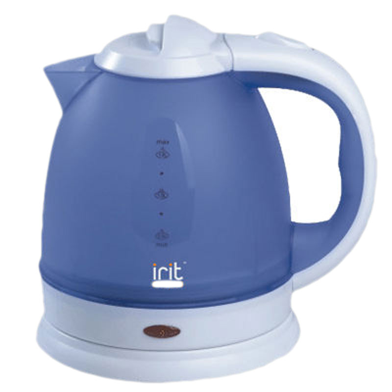 Irit IR-1231 электрический чайник79 01963 Irit IR-1231 электрический чайник79 01963Электрический чайник Irit IR-1231 прост в управлении и долговечен в использовании. Корпус изготовлен из высококачественных материалов. Мощность 1500 Вт быстро вскипятит 1,8 литра воды. Беспроводное соединение позволяет вращать чайник на подставке на 360°. Для обеспечения безопасности при повседневном использовании предусмотрены функция автовыключения, а также защита от включения при отсутствии воды.