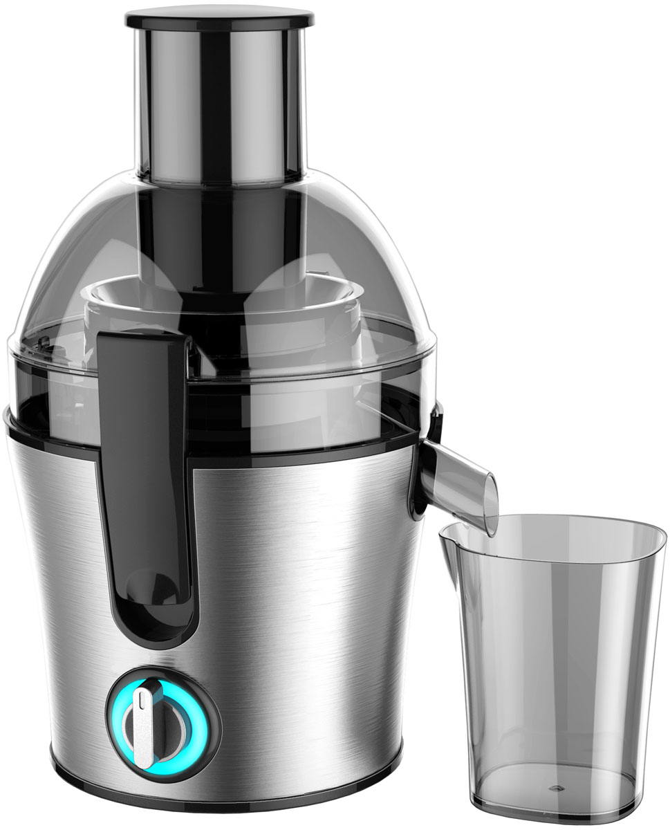 Irit IR-5603 соковыжималка79 02785 Irit IR-5603 соковыжималка79 02785Соковыжималка Irit IR-5603 дает возможность ежедневно наслаждаться вкуснейшими фрешами, которые, к тому же, очень полезны для здоровья. Благодаря высокой мощности и наличию двухскоростного режима приготовление сока займет считанные минуты, а вместительный резервуар и функция автоматического выброса мякоти помогут максимально удобно использовать устройство. Высокая горловина обеспечит безопасность во время непосредственной загрузки продуктов в соковыжималку, а ее круглая форма будет очень удобна при обработке небольших плодов целиком без необходимости их разрезания. Доступен специальный импульсный режим для обработки твердых фруктов или овощей (свекла, морковь, яблоко и пр.). Функция защиты от случайного включения (фиксаторы на крышке) будет невероятно полезной, если в доме есть дети.
