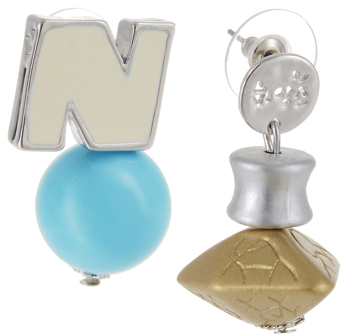 Серьги Art-Silver, цвет: серебряный. СРГГ44-332СРГГ44-332 Серьги Art-Silver, цвет: серебряный. СРГГ44-332СРГГ44-332Бижутерный сплав, полимер, эмаль.