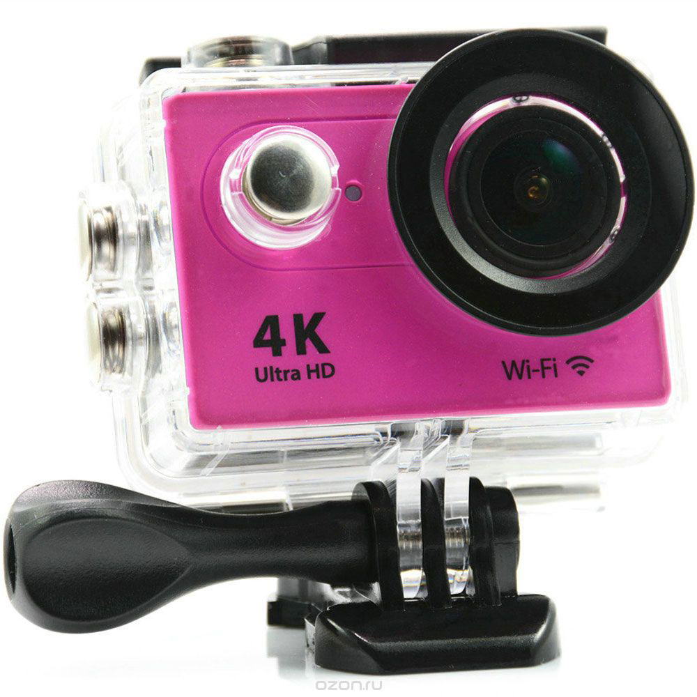 Eken H9R Ultra HD, Pink экшн-камераH9R PINK Eken H9R Ultra HD, Pink экшн-камераH9R PINKЭкшн-камера Eken H9R Ultra HD позволяет записывать видео с разрешением 4К и очень плавным изображением до 30 кадров в секунду. Камера оснащена 2 TFT LCD экраном. Эта модель сделана для любителей спорта на улице, подводного плавания, скейтбординга, скай-дайвинга, скалолазания, бега или охоты. Снимайте с руки, на велосипеде, в машине и где угодно. По сравнению с предыдущими версиями, в Eken H9R Ultra HD вы найдете уменьшенные размеры корпуса, увеличенный до 2-х дюймов экран, невероятную оптику и фантастическое разрешение изображения при съемке 30 кадров в секунду! Управляйте вашей H9R на своем смартфоне или планшете. Приложение Ez iCam App позволяет работать с браузером и наблюдать все то, что видит ваша камера. В комплекте с камерой идет пульт ДУ работающий на частоте 2,4 ГГц. Он позволяет начинать и заканчивать съемку удаленно.