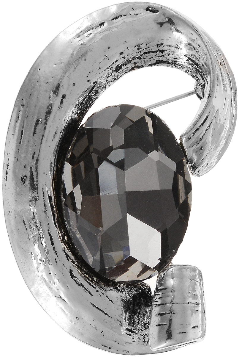 Брошь женская Art-Silver, цвет: серебряный. 08208237-43808208237-438 Брошь женская Art-Silver, цвет: серебряный. 08208237-43808208237-438Бижутерный сплав, кристаллы.