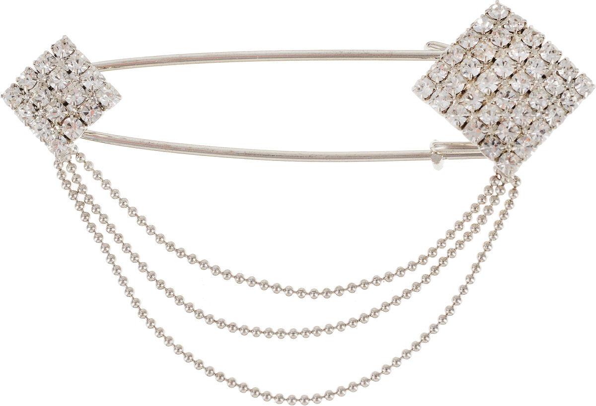 Брошь женская Art-Silver, цвет: серебряный. 9190-2449190-244 Брошь женская Art-Silver, цвет: серебряный. 9190-2449190-244Бижутерный сплав, куб.циркон.
