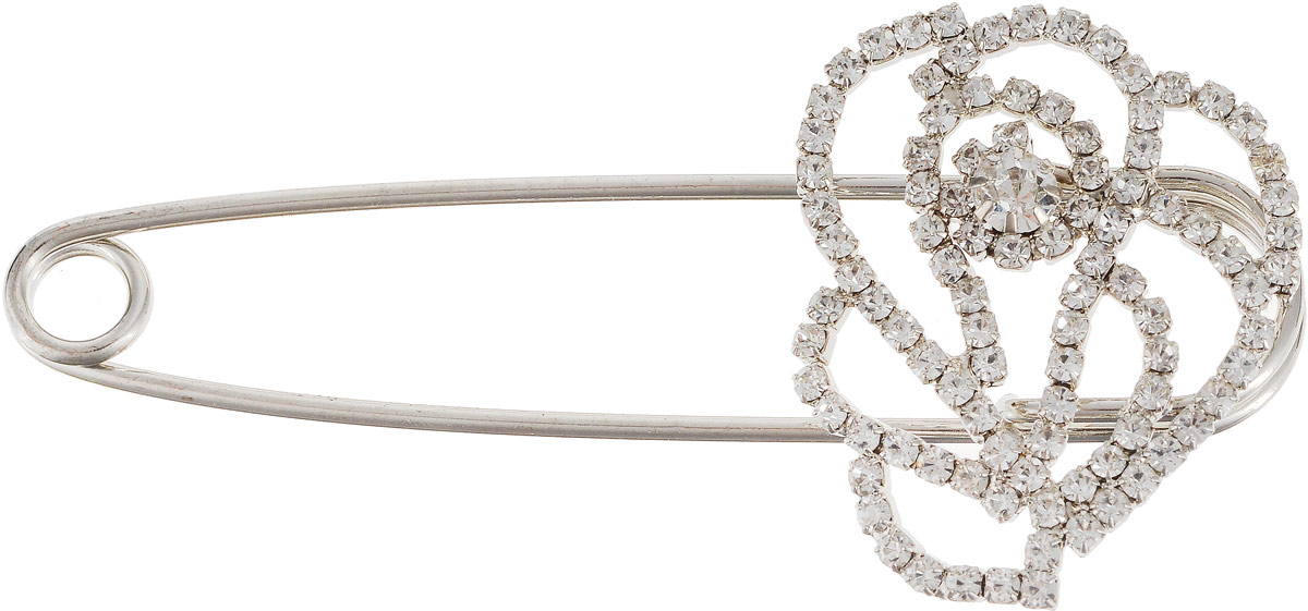 Брошь женская Art-Silver, цвет: серебряный. 9789-2569789-256 Брошь женская Art-Silver, цвет: серебряный. 9789-2569789-256Бижутерный сплав, куб.циркон.