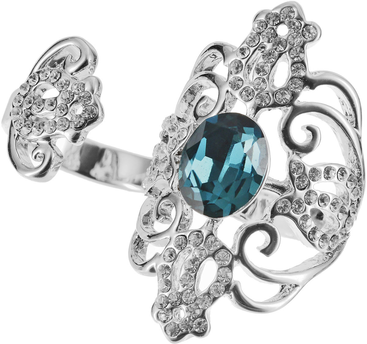 Кольцо Art-Silver, цвет: серебряный, бирюзовый. 06816-1319. Размер 1706816-1319 Кольцо Art-Silver, цвет: серебряный, бирюзовый. 06816-1319. Размер 1706816-1319Оригинальное кольцо Art-Silver выполнено из бижутерного сплава с гальваническим покрытием. Кольцо на два пальца украшено декоративными вставками. Элегантное кольцо Art-Silver превосходно дополнит ваш образ и подчеркнет отменное чувство стиля своей обладательницы.