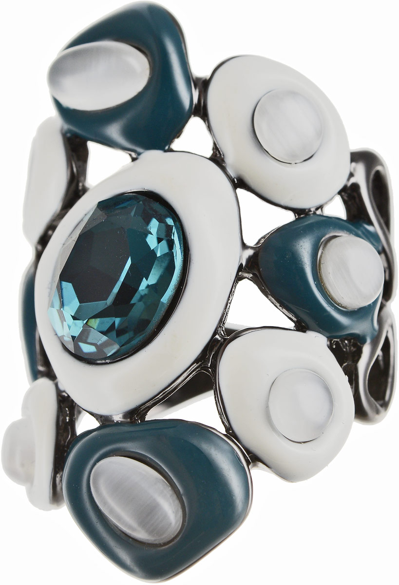 Кольцо женское Art-Silver, цвет: черный. 066760-1-850. Размер 18066760-1-850 Кольцо женское Art-Silver, цвет: черный. 066760-1-850. Размер 18066760-1-850Бижутерный сплав, эмаль, куб.циркон, кош.глаз.