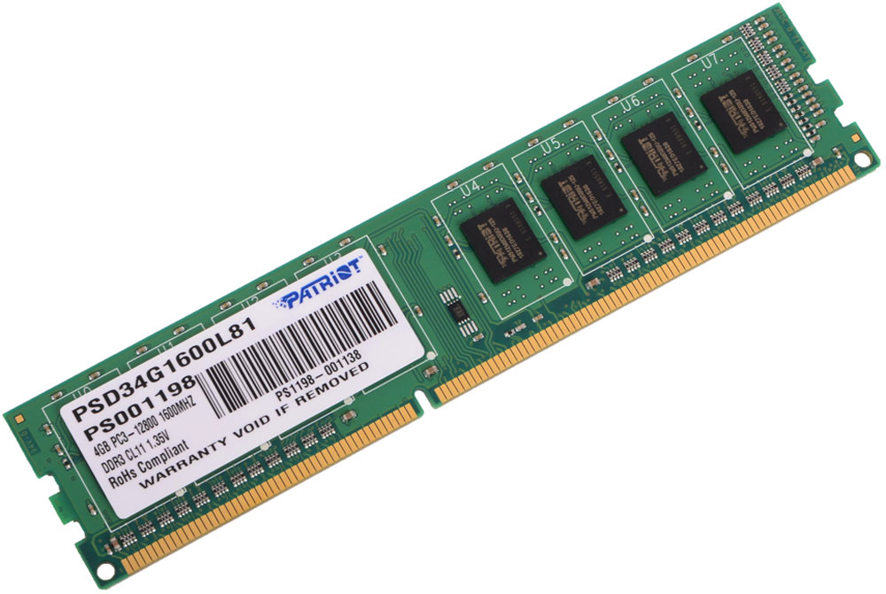 Patriot DDR3 DIMM 4Gb 1600МГц модуль оперативной памяти (PSD34G1600L81)PSD34G1600L81 Patriot DDR3 DIMM 4Gb 1600МГц модуль оперативной памяти (PSD34G1600L81)PSD34G1600L81Небуферезированная память Patriot DDR3 PSD34G1600L81 предоставляет качество работы, надежность и производительность, требуемую для современных компьютеров сегодня. Этот модуль емкостью 4 ГБ, спроектирован для работы на частоте 1600 МГц PC3-12800 при таймингах CAS 11. Модуль собран при использовании специальных компонентов.
