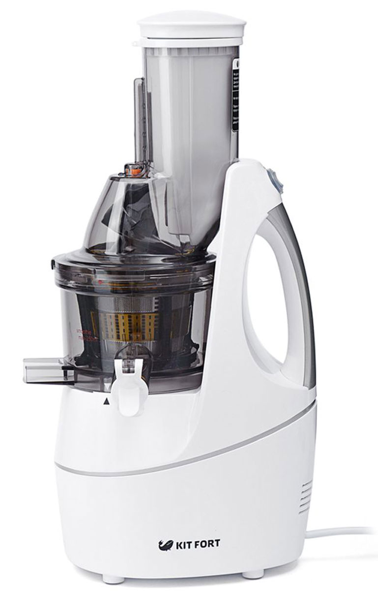 Kitfort КТ-1104-1 соковыжималка электрическаяКТ-1104-1 Kitfort КТ-1104-1 соковыжималка электрическаяКТ-1104-1Шнековая соковыжималка Kitfort КТ-1104 позволяет отжимать максимально возможное количество сока из фруктов, овощей и зелени с сохранением всех его полезных компонентов: витаминов, аминокислот и минералов. Сок во время отжима не нагревается и не окисляется. Соковыжималка легко собирается и просто моется после работы. Шнековая соковыжималка использует технологию низкоскоростного отжима в отличие от технологии измельчения и последующего отжима сока при помощи центрифуги, применяемой в центробежных соковыжималках. Технология низкоскоростного отжима (Low Speed Technology System, LSTS) позволяет извлечь максимальное количество питательных веществ, витаминов и ферментов из минимального количества исходного продукта, например из фруктов, овощей или зелени. В отличие от обычной центробежной высокоскоростной соковыжималки, работающей при 1000-24000 об/мин и потребляющей до 1500 Вт электроэнергии, шнековая соковыжималка работает на низких скоростях вращения, ...