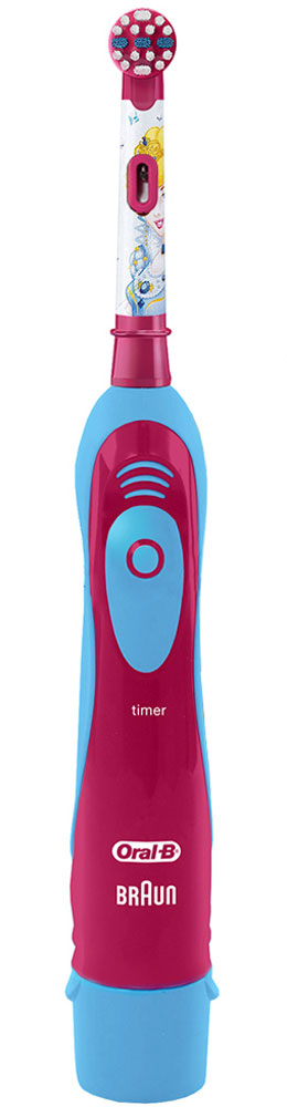 Braun Oral-B Stages Power DB4.510K Принцессы детская электрическая зубная щетка84850536_принцесы/голубой, розовый Braun Oral-B Stages Power DB4.510K Принцессы детская электрическая зубная щетка84850536_принцесы/голубой, розовыйДетская электрическая зубная щетка Braun DB4.510 обладает очень мягкими, расщепленными на концах щетинками, которые гарантируют очень бережную чистку зубов ребенка, а также массаж его нежных десен. Специальный дизайн: Детская электрическая зубная щетка Braun DB4010 (DB4.510) выполнена в специальном красочном дизайне, который невероятно привлекателен для каждого современного ребенка.