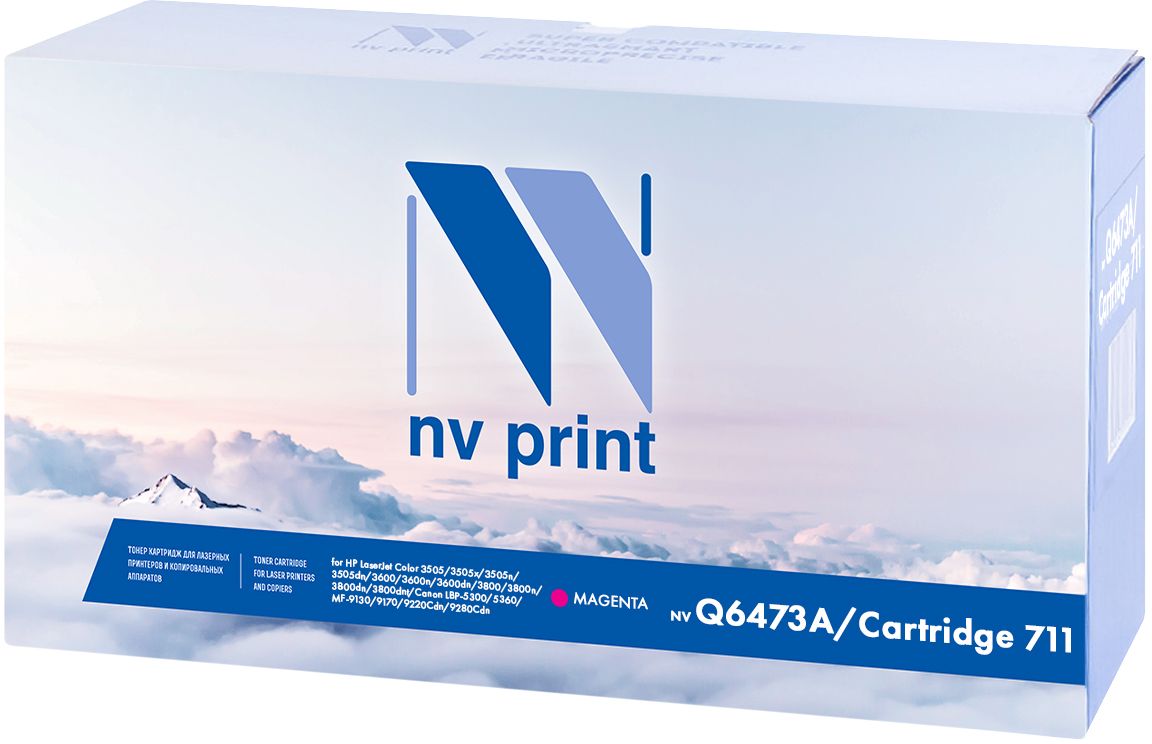 NV Print Q6473A/Canon 711 Magenta картридж для HP LaserJet Color 3505/3505x/3505n/3505dn/3600/3600n/3600dn/3800/3800n/3800dn/3800dnt/Canon LBP-5300/5360/MF-9130/9170/9220Cdn/9280CdnNV-Q6473A/711M NV Print Q6473A/Canon 711 Magenta картридж для HP LaserJet Color 3505/3505x/3505n/3505dn/3600/3600n/3600dn/3800/3800n/3800dn/3800dnt/Canon LBP-5300/5360/MF-9130/9170/9220Cdn/9280CdnNV-Q6473A/711MКартридж NVP лазерный совместимый HP, производитель NV Print, модель NV-Q6473A/Canon 711 Magenta для HP LaserJet Color 3505/3505x/3505n/3505dn/3600/3600n/3600dn/3800/3800n/3800dn/3800dnt/Canon LBP-5300/5360/MF-9130/9170/9220Cdn/9280Cdn, ресурс 4000 копий.