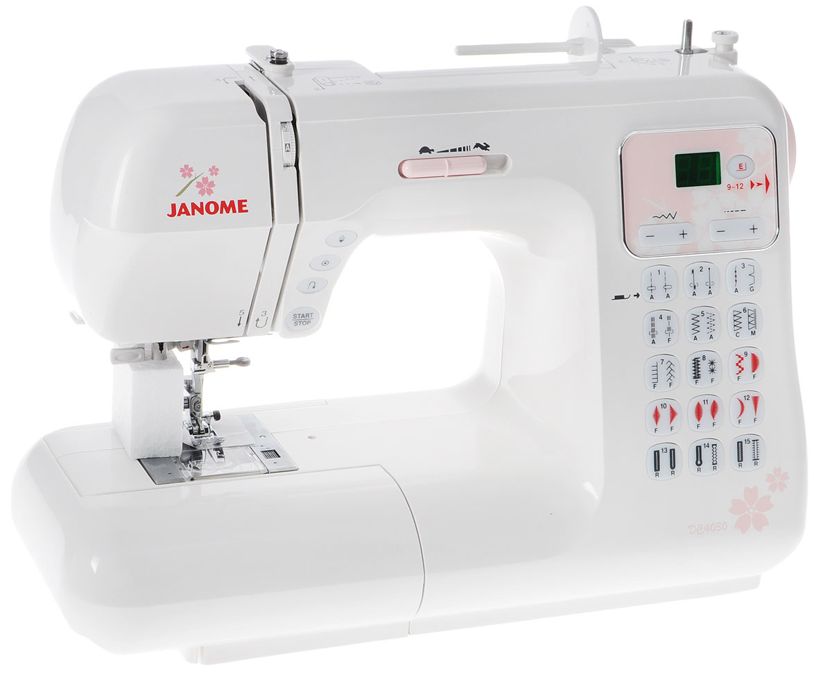 Janome DC4030, White швейная машина4030 Janome DC4030, White швейная машина4030Серия швейных машин Janome DC пополнилась новой моделью DC4030. Модель, которая подойдёт как для любителя шитья, так и для профессионала. Оптимальный набор строчек, в том числе для декоративного шитья и квилтинга, 6 видов петель, включая петлю с глазком и для трикотажа. С помощью кнопки старт/стоп, используя плавную регулировку скорости, можно работать без пусковой педали. Отличительные особенности: 30 швейных операций, включая 6 петель Функция вытягивания строчки ЖК-дисплей с подсветкой Горизонтальный челнок Максимальная длина стежка до 5мм Максимальная ширина зигзага до 7мм Съемная рукавная платформа Баланс трикотажных строчек Встроенный нитевдеватель Возможность работы без педали Кнопка регулировки скорости Кнопка позиционирования иглы Кнопка точечной закрепки Регулятор давления лапки на ткань Жесткий чехол Максимальная скорость шитья с педалью 820 ст/мин ...