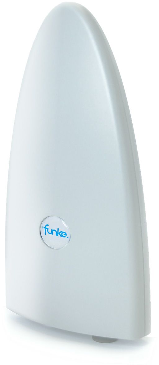 Funke DSC310 антенна для цифрового ТВ (активная)13117 Funke DSC310 антенна для цифрового ТВ (активная)13117Активная антенна Funke DSC310 это одна из самых компактных антенны для цифрового ТВ DVB-T/T2 для наружной установки. Небольшой размер и стильный дизайн позволяет устанавливать антенну в любом месте. Простая установка, не требует настройки. Антенна обеспечивает надежный и качественный прием ТВ сигнала. Антенна разработана и произведена в Нидерландах, компанией Funke Digital TV. Вы получаете гарантированное европейское качество материалов и сборки. Фирменная технология производителя 4G LTE INERT technology обеспечит защиту от помех 4G мобильных сетей. Расстояние от передатчика: до 35 км; Активная антенна: да; Коэффициент усиления UHF: 18 dBi Питание: по кабелю от ресивера или через адаптер; Корпус: защитный корпус из ударопрочного пластика; Адаптирована для установки на прогулочных судах Адаптера в комплекте нет