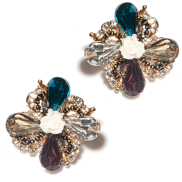 Серьги Selena, цвет: бирюзовый, бордовый, золотистый. 2007194020071940 Серьги Selena, цвет: бирюзовый, бордовый, золотистый. 2007194020071940Ювелирная смола, бисер, ювелирное стекло, стразы Swarovski. Гальваническое покрытие: золото., длина серег 3 см