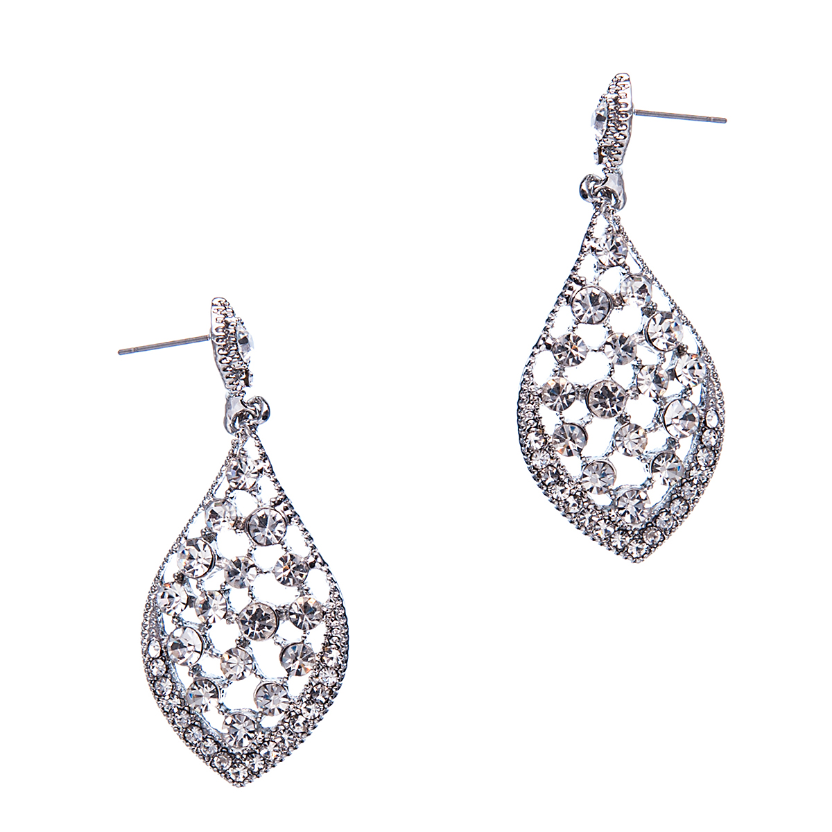 Серьги Selena, цвет: белый, серебристый. 2007986020079860 Серьги Selena, цвет: белый, серебристый. 2007986020079860Кристаллы Preciosa. Гальваническое покрытие: родий., длина серег 5,5 см ширина 2,5 см