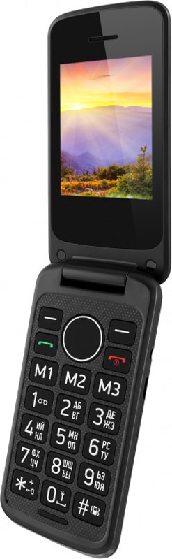 Vertex C308, BlackC308-BL Vertex C308, BlackC308-BLМобильный телефон Vertex C308 - удобный и доступный телефон в раскладывающемся корпусе для ежедневного использования. Увеличенные клавиши и яркий дисплей делают использование телефона комфортным для пожилых людей и людей с пониженным зрением. Предусмотрены кнопки памяти для экстренных номеров и кнопка SOS на задней панели. Для быстрого доступа к нужным номерам предусмотрена функция быстрого набора. Модель C308 оснащена большим и ярким экраном для более удобного набора номеров, смс-сообщений, а также просмотра фото и видео-файлов. Громкий динамик обеспечивает комфорт в общении. Одновременная работа двух SIM-карт позволяет просто и удобно совместить личный и рабочий номер в одном телефоне. Телефон сертифицирован EAC и имеет русифицированную клавиатуру, меню и Руководство пользователя.