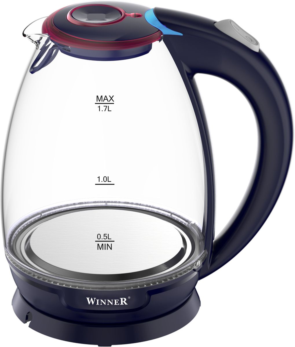 Winner Electronics WR-100 электрический чайникWR-100 Winner Electronics WR-100 электрический чайникWR-1001,7л. Корпус: прозрачное стекло. Автоматическое и ручное выключение. Световой индикатор. Зашита от перегрева. Отсек для хранения шнура. Скрытый нагревательный элемент. 1850-2200Вт