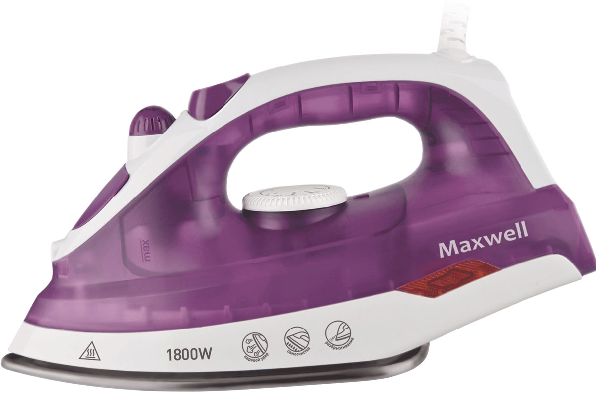 Maxwell MW-3042(VT) утюгMW-3042(VT) Maxwell MW-3042(VT) утюгMW-3042(VT)В утюге Maxwell MW-3042(VT) все предусмотрено для легкого, быстрого и эффективного глажения. Данная модель оснащена подошвой из нержавеющей стали, что обеспечит легкое скольжение по тканям любой фактуры. Модель позволяет воспользоваться как сухим глажением, так и паровым. Благодаря наличию сильного парового удара вы можете использовать вертикальное отпаривание для глажения вещей, не снимая их с вешалки. Различные температурные режимы позволят подобрать нужную температуру для определенного вида ткани из шерсти, шелка, хлопка или синтетики. Функция разбрызгивания поможет еще эффективнее прогладить вещи, а вращающийся шнур обеспечит удобство работы.