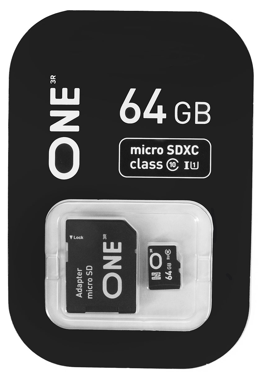 One microSDXC UHS-I Class 10 64GB карта памяти с адаптеромONE-USDX64GU1C10-RA One microSDXC UHS-I Class 10 64GB карта памяти с адаптеромONE-USDX64GU1C10-RAКарта памяти One microSDXC UHS-I Class 10 позволяет осуществлять расширение памяти цифровых плееров, цифровых фотоаппаратов и видеокамер, коммуникаторов, смартфонов, интернет планшетов и других совместимых устройств. Карты памяти One являются качественным решением для хранения и переноса различного рода информации, такой как музыкальный файлы, фотографии, электронные документы и другие важные для вас файлы. Внимание: перед оформлением заказа, убедитесь в поддержке вашим электронным устройством карт памяти данного объема.