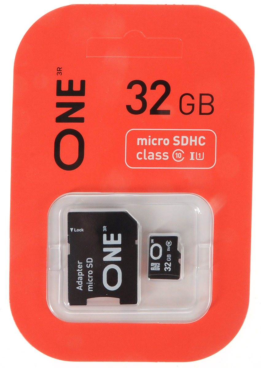 One microSDHC UHS-I Class 10 32GB карта памяти с адаптеромONE-USDH32GU1C10-RA One microSDHC UHS-I Class 10 32GB карта памяти с адаптеромONE-USDH32GU1C10-RAКарта памяти One microSDHC UHS-I Class 10 позволяет осуществлять расширение памяти цифровых плееров, цифровых фотоаппаратов и видеокамер, коммуникаторов, смартфонов, интернет планшетов и других совместимых устройств. Карты памяти One являются качественным решением для хранения и переноса различного рода информации, такой как музыкальный файлы, фотографии, электронные документы и другие важные для вас файлы. Внимание: перед оформлением заказа, убедитесь в поддержке вашим электронным устройством карт памяти данного объема.