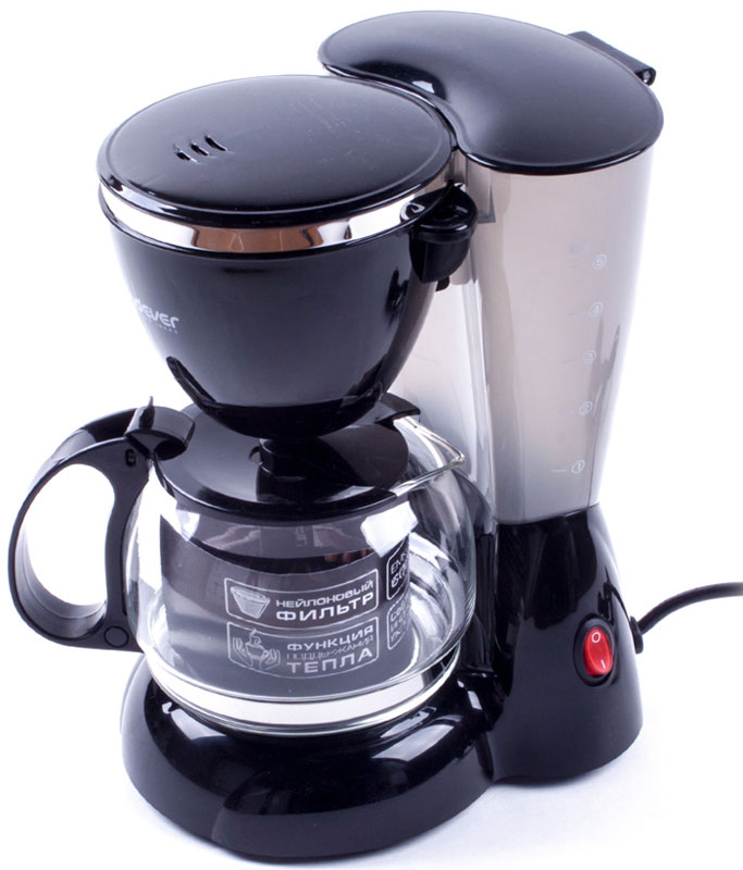 Endever Costa-1041, Black кофеваркаCosta-1041 Endever Costa-1041, Black кофеваркаCosta-1041Kофеварка капельного типа Endever Costa-1041 оснащена функцией автоподогрева готового кофе, поворотным держателем фильтра, противокапельной системой - защитный механизм, который не позволяет кофе капать на поддон при отсутствии стеклянного кувшина. Конструктивно капельная кофеварка состоит из стеклянной колбы или кувшина со шкалой на стенке и подогреваемой подставки. Съёмный моющийся нейлоновый фильтр обеспечит долговременное использование прибора.