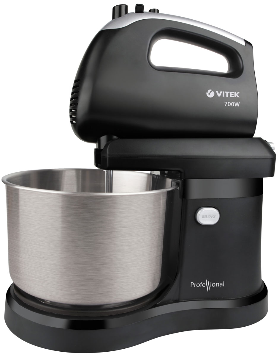Vitek VT-1417(ST) миксерVT-1417(ST) Vitek VT-1417(ST) миксерVT-1417(ST)Стационарный миксер Vitek VT-1417(ST) предназначен для смешивания жидкостей, приготовления соусов и десертов (взбитых сливок, пудингов, коктейлей, майонеза), а также для замешивания теста. Корпус миксера (моторный блок) - съёмный. Это означает что данный стационарный миксер можно использовать и как ручной, например, для приготовления небольших порций продуктов.