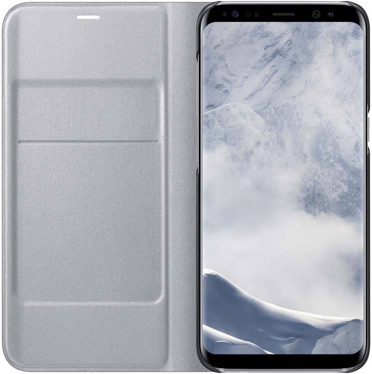 Samsung LED-View чехол для Galaxy S8, SilverEF-NG950PSEGRU Samsung LED-View чехол для Galaxy S8, SilverEF-NG950PSEGRUЧехлы LED View Cover предназначены для флагмана от Samsung ? Galaxy S8. Верхняя крышка флип-кейса оснащена чувствительным сенсором, который реагирует на открытие/закрытие и нажатие кнопки питания. На передней панели чехла отображается текущая информация экрана – время, процент заряда, пропущенные вызовы и смс. Очередная фишка чехла – возможность отвечать на звонки, не открывая его, - просто проведите пальцем по панели, как по экрану. Чехол плотно прилегает к смартфону и предохраняет модель от падений и попадания пыли.