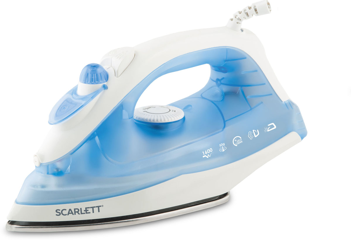 Scarlett SC-SI30S01, Blue утюгSC-SI30S01 Scarlett SC-SI30S01, Blue утюгSC-SI30S01Утюг Scarlett SC-SI30S01 приятно порадует легким скольжением и увеличенным количеством паровых отверстий, позволяющий быстро и максимально аккуратно проглаживать различные виды ткани. Данная модель имеет плавную регулировку, позволяющую эффективно справляться с деликатной одеждой. Предусматривается вместительный резервуар для воды на 220 мл. Подошва из нержавеющей стали быстро нагревается и не требует сложного ухода. Она оснащена противокапельной системой, удобным желобком для пуговиц, а также системой самоочистки, дополнительно защищающей от образования царапин.