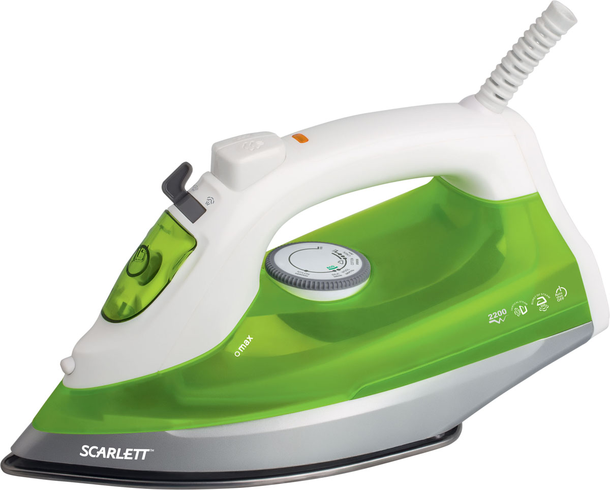 Scarlett SC-SI30S04, Green утюгSC-SI30S04 Scarlett SC-SI30S04, Green утюгSC-SI30S04Утюг Scarlett SC-SI30S04 приятно порадует легким скольжением и увеличенным количеством паровых отверстий. Это позволяет быстро и максимально аккуратно проглаживать различные виды ткани. Данная модель имеет плавную регулировку, позволяющую эффективно справляться с деликатной одеждой. Предусматривается вместительный резервуар для воды на 350 мл. Подошва из нержавеющей стали быстро нагревается и не требует сложного ухода. Она оснащена удобным желобком для пуговиц, а также системой самоочистки, дополнительно защищающей от образования царапин.